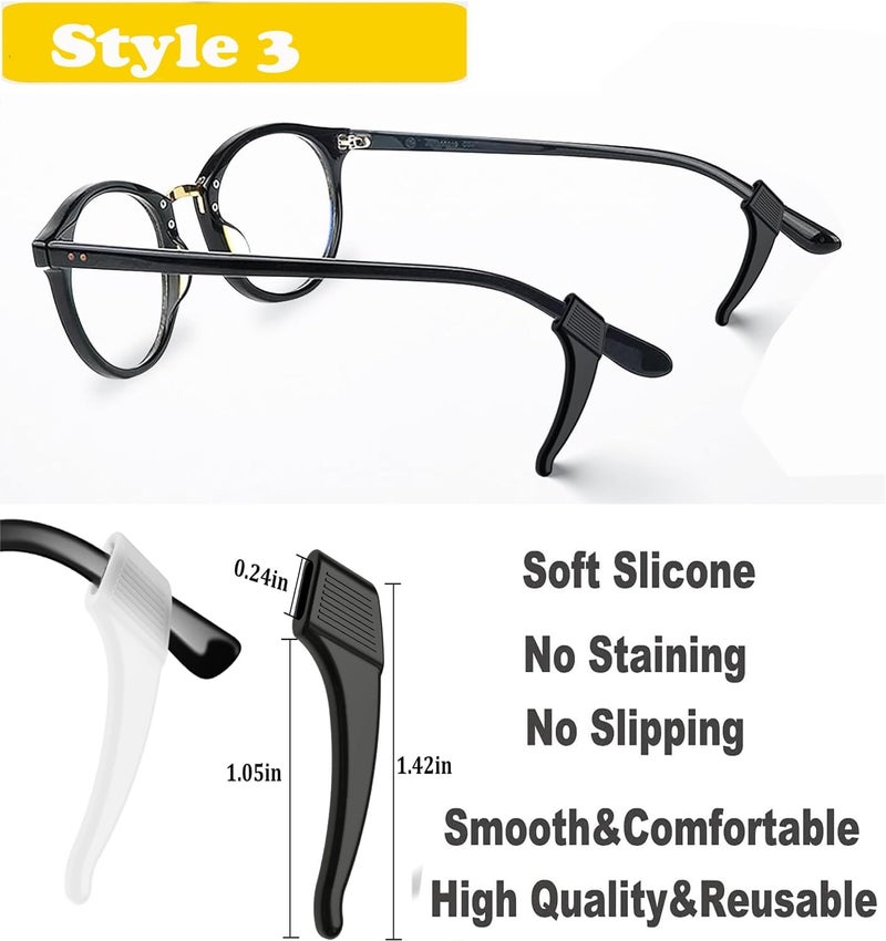FSACLE Glasses Ear Grips Air Chamber - 20 Pairs Eye Glasses Ear Grippers Anti-Slip Holder, Silicone Ear Hook, Glasses Ear Grip Sleeve Retainer for Sports Glasses, Sunglasses Reading (Clear) - Image 4